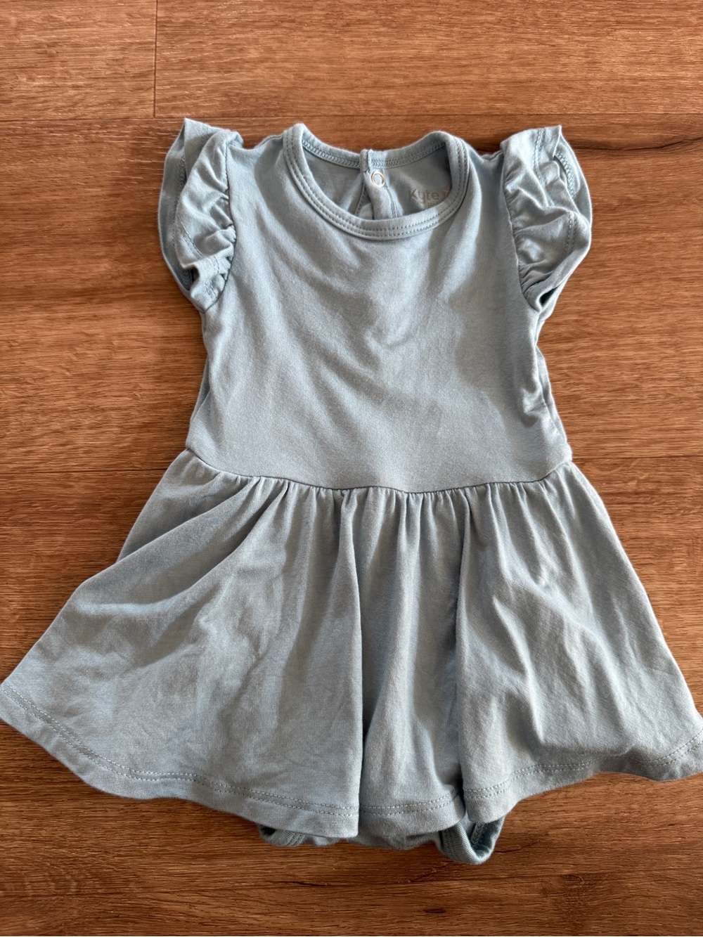 Kyte BABY Twirl Bodysuit Dress 0-3mo Dusty Blue
